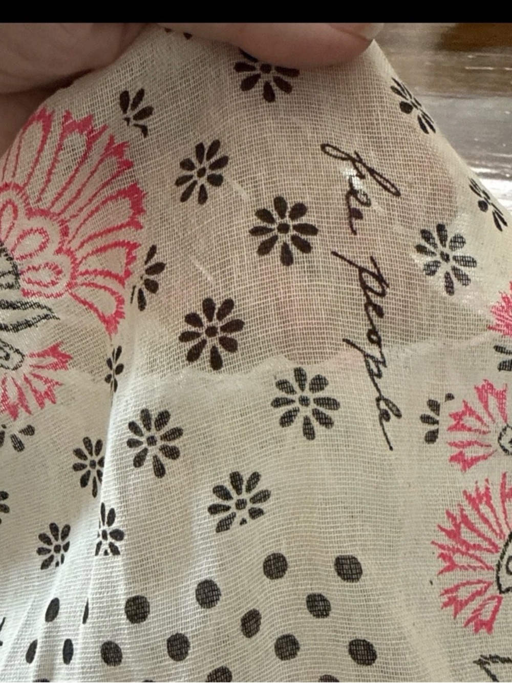 Free People Cream Shoulder Satchel with Pink Floral Print - Picture 10 of 12
